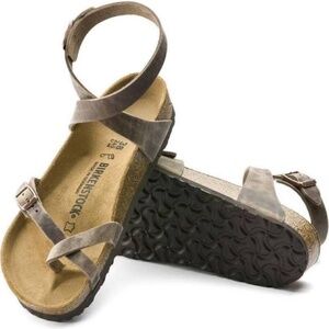 Birkenstock Women's Gray Strappy Ankle Sandals
